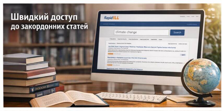 Швидкий пошук закордонних наукових статей через систему RapidILL у бібліотеці